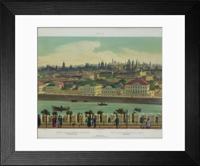 Framed Print : View of Zamoskvorechye from the Kremlin Wall (from a panoramic view of Moscow in 10 parts), ca 1848. Artist: Benoist, Philippe (1813-after 1879) Framed Print : View of Zamoskvorechye from the Kremlin Wall (from a panoramic view of Moscow in 10 parts), ca 1848. Artist: Benoist, Philippe (1813-after 1879)