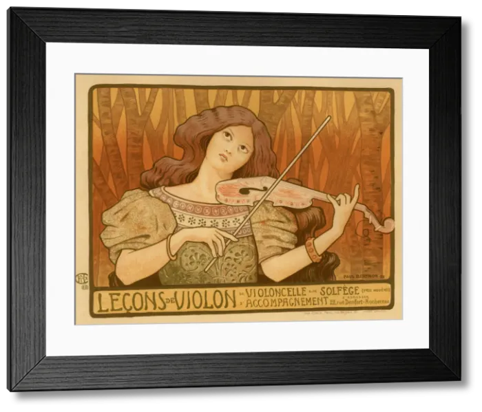Framed Print : Lecons de Violon (Poster), 1898. Artist: Berthon, Paul (1872-1909)