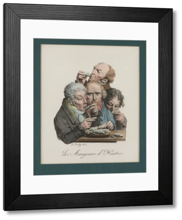 Framed Print : Slurping Oysters, 1825. Artist: Boilly, Louis-Leopold (1761-1845) Framed Print : Slurping Oysters, 1825. Artist: Boilly, Louis-Leopold (1761-1845)