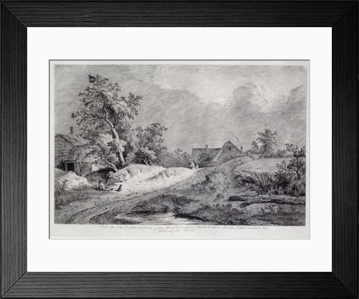 Framed Print : Wheat Field, 1772. Artist: Boissieu, Jean-Jacques, de (1736-1810) Framed Print : Wheat Field, 1772. Artist: Boissieu, Jean-Jacques, de (1736-1810)