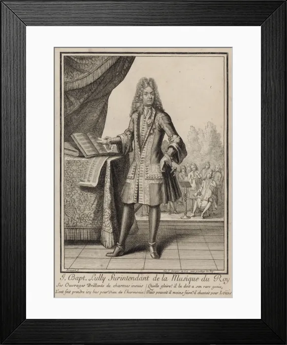 Framed Print : Composer Jean-Baptiste Lully, before 1711. Artist: Bonnart, Henri (1642-1711) Framed Print : Composer Jean-Baptiste Lully, before 1711. Artist: Bonnart, Henri (1642-1711)