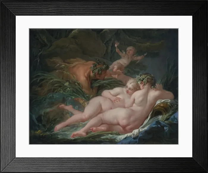 Framed Print : Pan and Syrinx, 1759. Artist: Boucher, Francois (1703-1770)