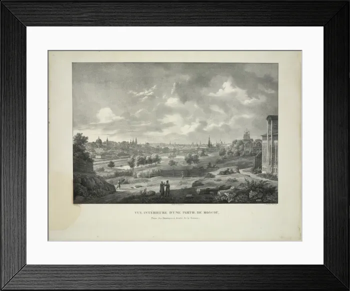Framed Print : Over the Yauza River in Moscow, c. 1830. Artist: Cadolle, Auguste Jean Baptiste Antoine (1782-1849) Framed Print : Over the Yauza River in Moscow, c. 1830. Artist: Cadolle, Auguste Jean Baptiste Antoine (1782-1849)