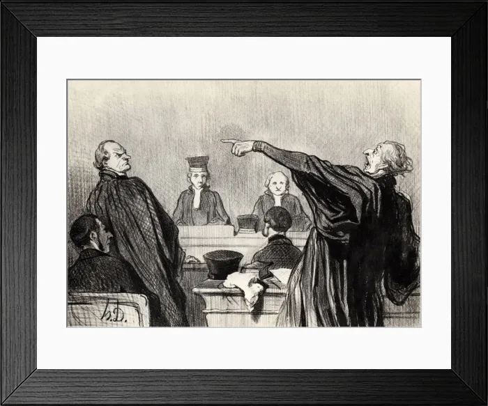 Framed Print : An advocate who is evidently fully convinced... (From the Series Les gens de justice), 1845. Artist: Daumier, Honore (1808-1879) Framed Print : An advocate who is evidently fully convinced... (From the Series Les gens de justice), 1845. Artist: Daumier, Honore (1808-1879)