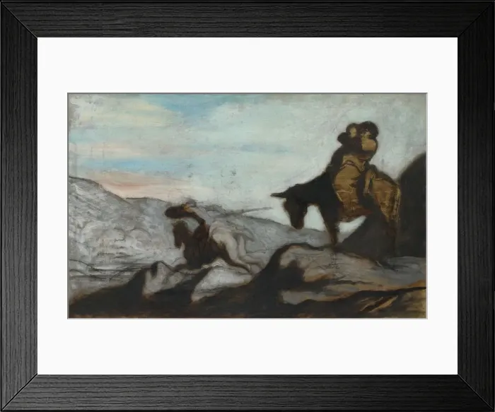 Framed Print : Don Quixote and Sancho Panza, ca 1855. Artist: Daumier, Honore (1808-1879) Framed Print : Don Quixote and Sancho Panza, ca 1855. Artist: Daumier, Honore (1808-1879)