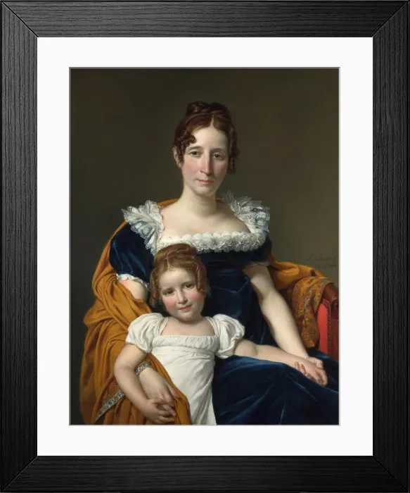 Framed Print : Portrait of the Comtesse Vilain XIIII and her Daughter, 1816. Artist: David, Jacques Louis (1748-1825) Framed Print : Portrait of the Comtesse Vilain XIIII and her Daughter, 1816. Artist: David, Jacques Louis (1748-1825)