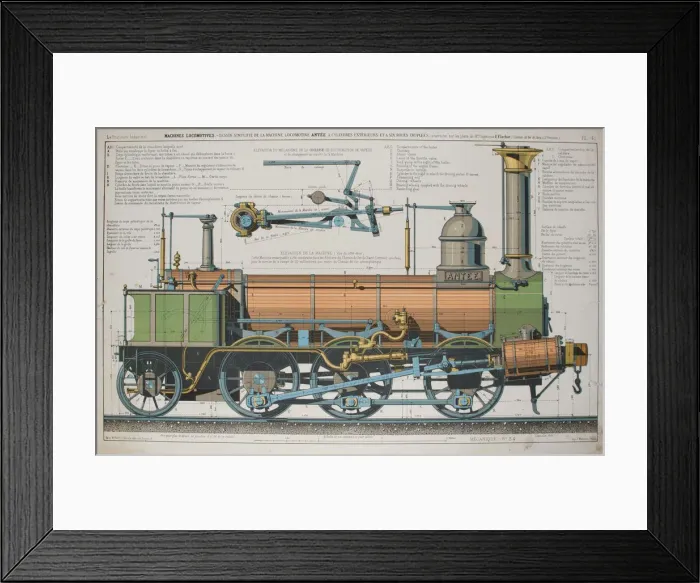 Framed Print : Steam locomotive. Artist: Delarue, Fortune (1794-?) Framed Print : Steam locomotive. Artist: Delarue, Fortune (1794-?)