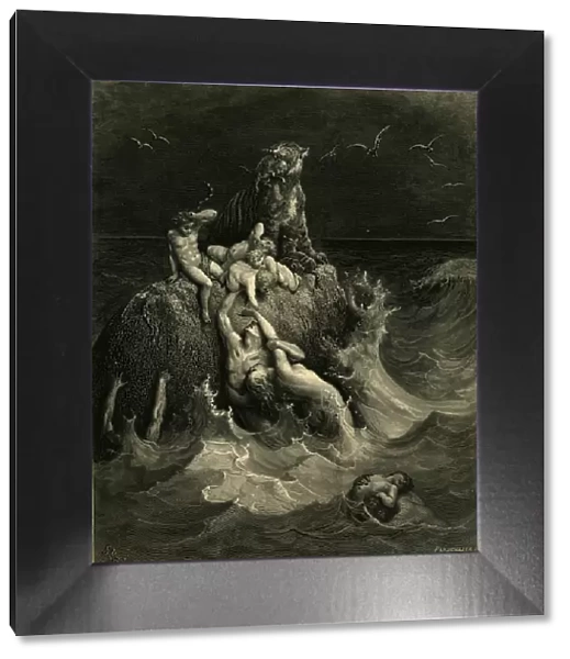 The Deluge (Frontispiece to the illustrated edition of the Bible), 1866. Artist: Dore, Gustave (1832-1883)