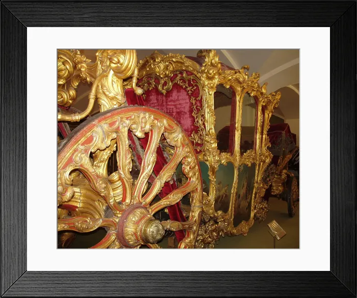 Framed Print : Empress Elisabeth Petrovnas Royal Coach, 1754. Artist: Drillerosse, A. (active Mid of 18th cen. ) Framed Print : Empress Elisabeth Petrovnas Royal Coach, 1754. Artist: Drillerosse, A. (active Mid of 18th cen. )