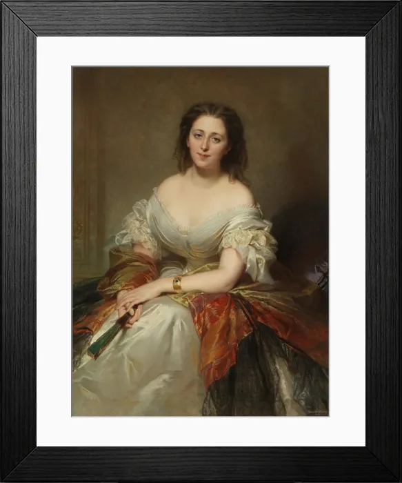 Framed Print : Portrait of Maria Countess Walewska (1786-1817), 1859. Artist: Dubufe, Louis Edouard (1819-1883) Framed Print : Portrait of Maria Countess Walewska (1786-1817), 1859. Artist: Dubufe, Louis Edouard (1819-1883)