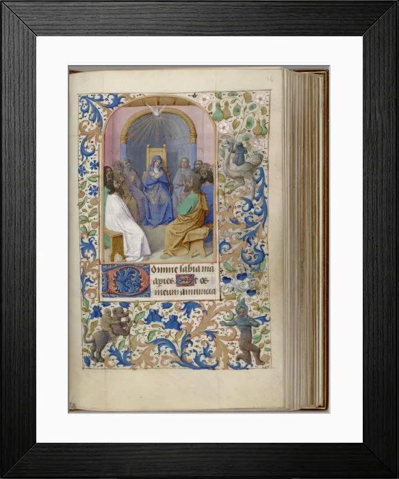 Framed Print : Pentecost (Book of Hours), 1450-1499. Artist: Fouquet, Jean (workshop) Framed Print : Pentecost (Book of Hours), 1450-1499. Artist: Fouquet, Jean (workshop)
