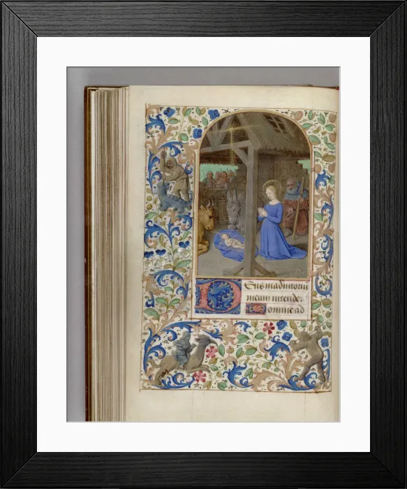 Framed Print : Nativity (Book of Hours), 1450-1499. Artist: Fouquet, Jean (workshop) Framed Print : Nativity (Book of Hours), 1450-1499. Artist: Fouquet, Jean (workshop)