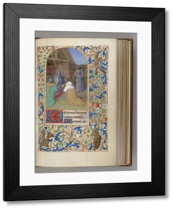 Framed Print : The Adoration of the Magi (Book of Hours), 1450-1499. Artist: Fouquet, Jean (workshop) Framed Print : The Adoration of the Magi (Book of Hours), 1450-1499. Artist: Fouquet, Jean (workshop)