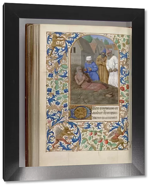 Job on the dunghill (Book of Hours), 1450-1499. Artist: Fouquet, Jean (workshop)