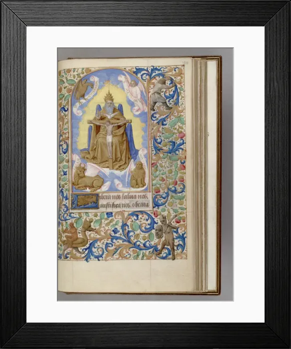 Framed Print : Gnadenstuhl (Book of Hours), 1450-1499. Artist: Fouquet, Jean (workshop) Framed Print : Gnadenstuhl (Book of Hours), 1450-1499. Artist: Fouquet, Jean (workshop)
