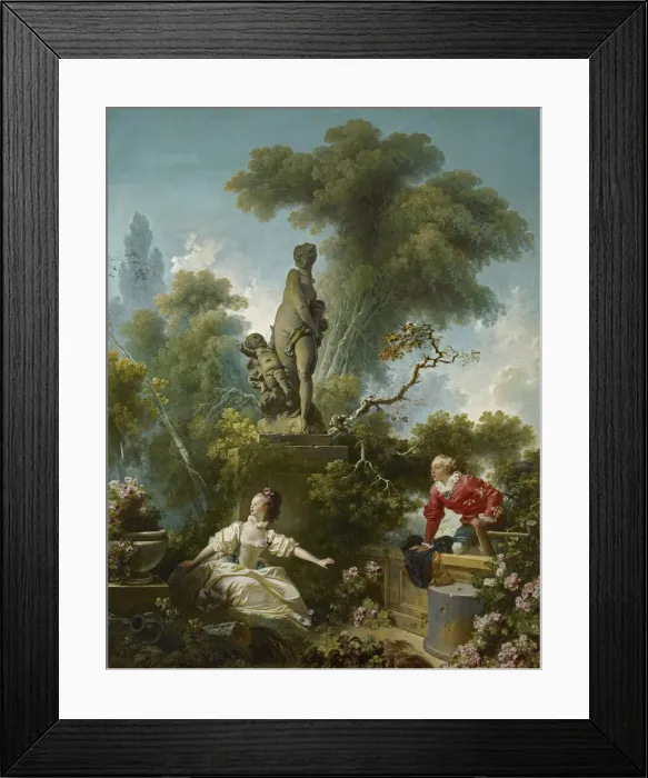 Framed Print : The Progress of Love: The Meeting, ca 1773. Artist: Fragonard, Jean Honore (1732-1806)
