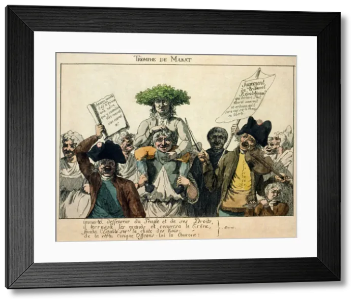 Framed Print : The Triumph of Marat, 1793. Artist: French master Framed Print : The Triumph of Marat, 1793. Artist: French master