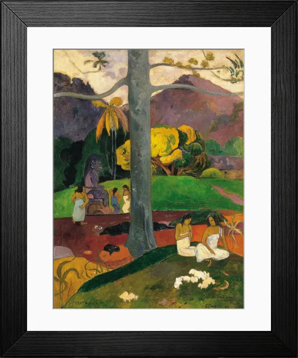 Framed Print : Mata Mua (In Olden Times), 1892. Artist: Gauguin, Paul Eugene Henri (1848-1903) Framed Print : Mata Mua (In Olden Times), 1892. Artist: Gauguin, Paul Eugene Henri (1848-1903)