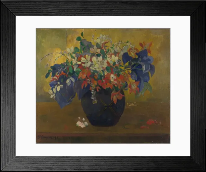 Framed Print : A Vase of Flowers, 1896. Artist: Gauguin, Paul Eugene Henri (1848-1903) Framed Print : A Vase of Flowers, 1896. Artist: Gauguin, Paul Eugene Henri (1848-1903)