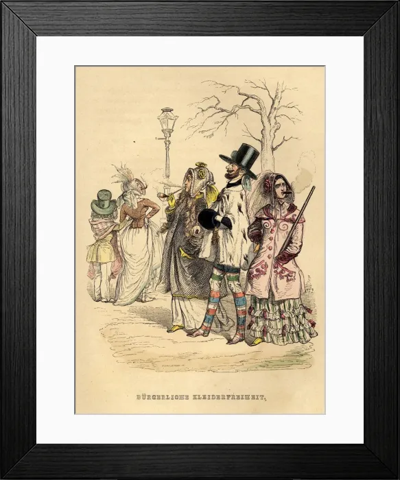 Framed Print : Womens Freedom of Dress, 1840s. Artist: Grandville, Jean-Jacques (1803-1847) Framed Print : Womens Freedom of Dress, 1840s. Artist: Grandville, Jean-Jacques (1803-1847)