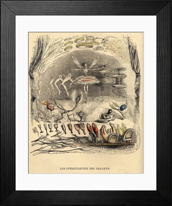 Framed Print : The revelations of Ballet, 1840s. Artist: Grandville, Jean-Jacques (1803-1847) Framed Print : The revelations of Ballet, 1840s. Artist: Grandville, Jean-Jacques (1803-1847)