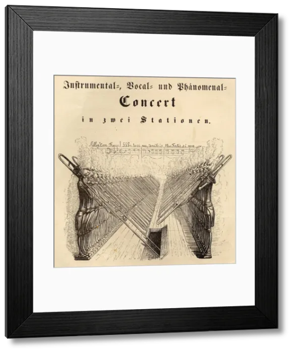 Framed Print : Instrumental Vocal and Phenomenal Concert, 1844. Artist: Grandville, Jean-Jacques (1803-1847) Framed Print : Instrumental Vocal and Phenomenal Concert, 1844. Artist: Grandville, Jean-Jacques (1803-1847)