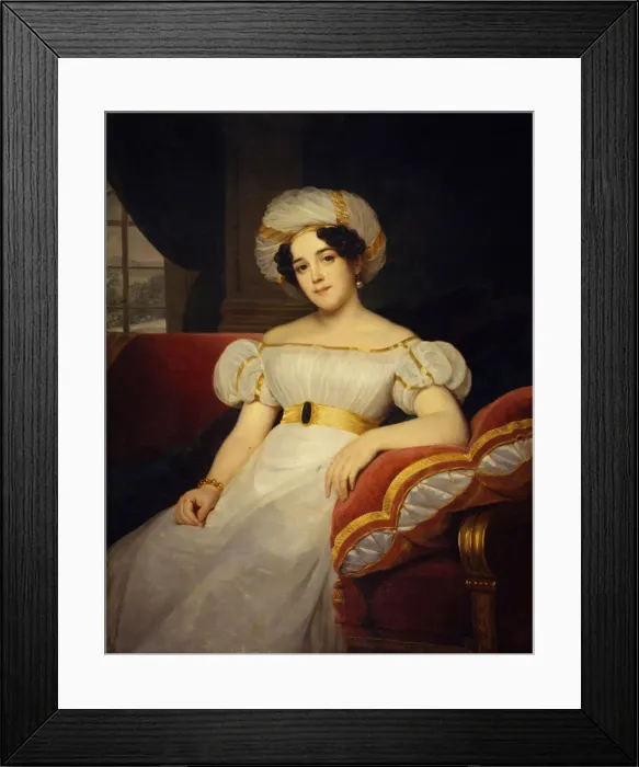 Framed Print : Portrait of Princess Natalya Stepanovna Golitsyna, nee Countess Apraksina (1794-1890), 1824. Artist: Hersent, Louis (1777-1860) Framed Print : Portrait of Princess Natalya Stepanovna Golitsyna, nee Countess Apraksina (1794-1890), 1824. Artist: Hersent, Louis (1777-1860)