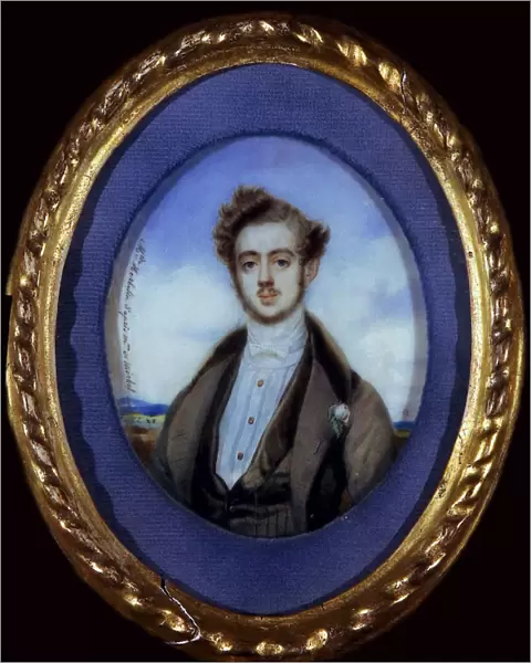 Portrait of Count Anatole Nikolaievich Demidov, 1st Prince of San Donato (1812-1870), 1830-1840s. Artist: Herbelin, Jeanne-Mathilde (1820-1904)