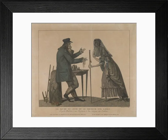 Framed Print : The Pawnbroker, Second Half of the 18th cen Artist: Julien, Laurent (1740-1820) Framed Print : The Pawnbroker, Second Half of the 18th cen Artist: Julien, Laurent (1740-1820)