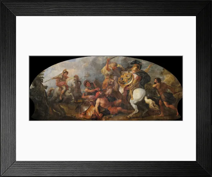 Framed Print : Alexander the Great hunting Lions, ca 1679. Artist: La Fosse, Charles, de (1636-1716) Framed Print : Alexander the Great hunting Lions, ca 1679. Artist: La Fosse, Charles, de (1636-1716)