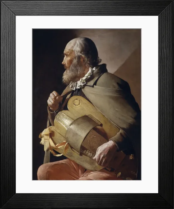 Framed Print : Blind Hurdy-Gurdy Player, 1610-1630. Artist: La Tour, Georges, de (1583-1652)