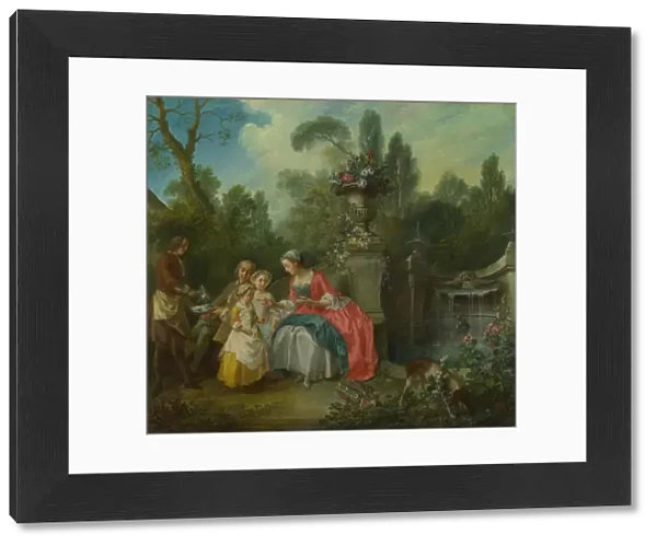 A Lady in a Garden taking Coffee with some Children, ca 1742. Artist: Lancret, Nicolas (1690-1743)