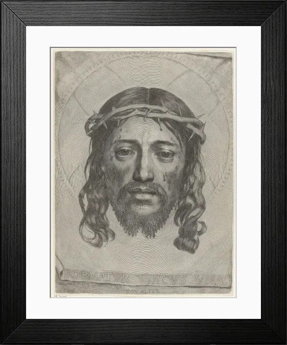 Framed Print : The veil of Saint Veronica, 1949. Artist: Mellan, Claude (1598-1688) Framed Print : The veil of Saint Veronica, 1949. Artist: Mellan, Claude (1598-1688)