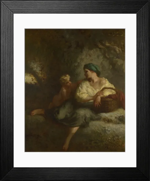 Framed Print : The Whisper, c. 1846. Artist: Millet, Jean-Francois (1814-1875) Framed Print : The Whisper, c. 1846. Artist: Millet, Jean-Francois (1814-1875)