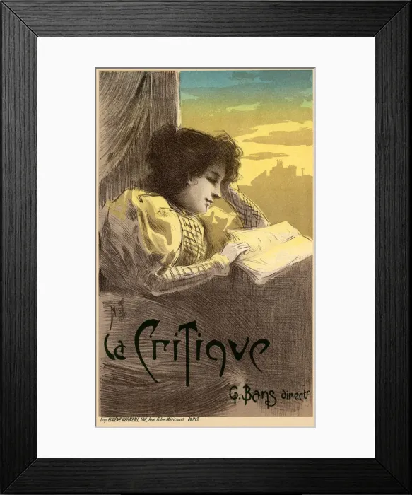 Framed Print : Journal La Critique (Poster), 1900. Artist: Misti-Mifliez, Ferdinand (1865-1923) Framed Print : Journal La Critique (Poster), 1900. Artist: Misti-Mifliez, Ferdinand (1865-1923)