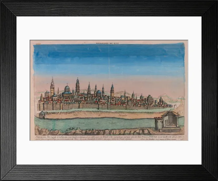 Framed Print : The Jerusalem Map (Ville Capitale de la Palestine sous David et Salomon... ), 1770. Artist: Mondhare, Louis Joseph (active Mid of 18th cen.) Framed Print : The Jerusalem Map (Ville Capitale de la Palestine sous David et Salomon... ), 1770. Artist: Mondhare, Louis Joseph (active Mid of 18th cen.)