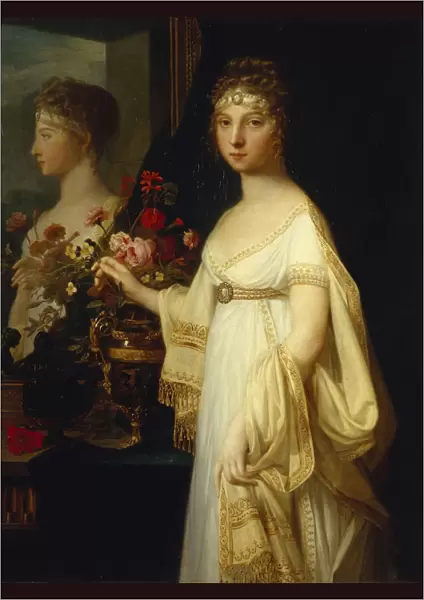 Portrait of Empress Elizabeth Alexeievna, Princess Louise of Baden (1779-1826), 1802. Artist: Monnier, Jean Laurent (1743  /  46-1808)