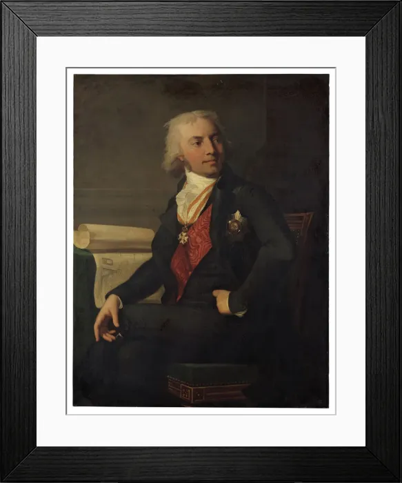 Framed Print : Portrait of Friedrich Karl Ludwig, Duke of Schleswig-Holstein-Sonderburg-Beck (1757-1816), 1798. Artist: Monnier, Jean Laurent (1743  /  46-1808)