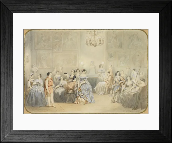 Framed Print : Elisa Rachel in the foyer of the Comedie Francaise. Artist: Montault, Henry de (1825-1890) Framed Print : Elisa Rachel in the foyer of the Comedie Francaise. Artist: Montault, Henry de (1825-1890)