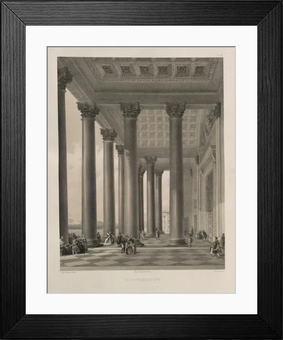 Framed Print : The north portal of the Saint Isaacs Cathedral (From: The Construction of the Saint Isaacs Cathedral), 1845. Artist: Montferrand, Auguste, de (1786-1858) Framed Print : The north portal of the Saint Isaacs Cathedral (From: The Construction of the Saint Isaacs Cathedral), 1845. Artist: Montferrand, Auguste, de (1786-1858)