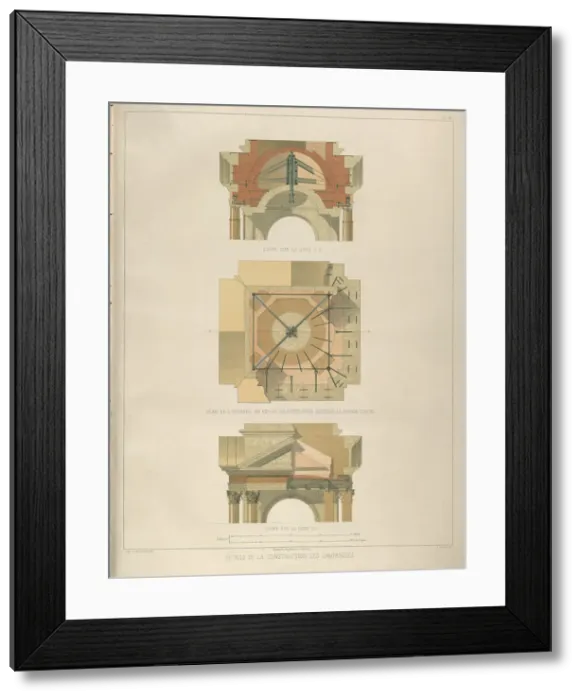 Framed Print : Detail of the bell tower construction (From: The Construction of the Saint Isaacs Cathedral), 1845. Artist: Montferrand, Auguste, de (1786-1858) Framed Print : Detail of the bell tower construction (From: The Construction of the Saint Isaacs Cathedral), 1845. Artist: Montferrand, Auguste, de (1786-1858)