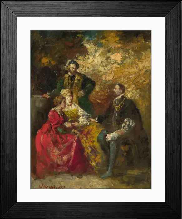 Framed Print : Conversation Piece, c. 1880. Artist: Monticelli, Adolphe-Thomas-Joseph (1824-1886) Framed Print : Conversation Piece, c. 1880. Artist: Monticelli, Adolphe-Thomas-Joseph (1824-1886)