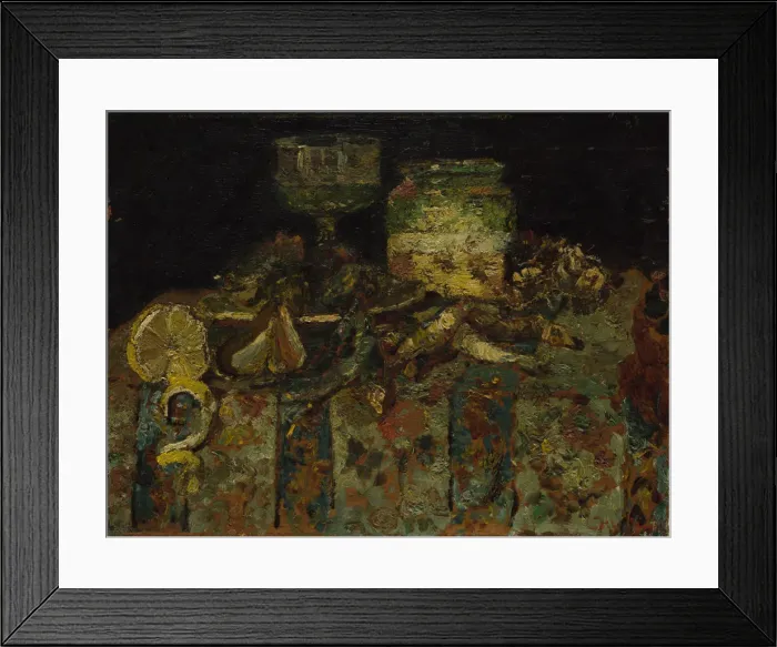 Framed Print : Still Life: Oysters, Fish, c. 1880. Artist: Monticelli, Adolphe-Thomas-Joseph (1824-1886) Framed Print : Still Life: Oysters, Fish, c. 1880. Artist: Monticelli, Adolphe-Thomas-Joseph (1824-1886)