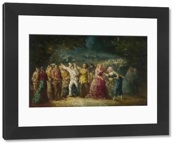 Torchlight Procession, 1870s-1880s. Artist: Monticelli, Adolphe-Thomas-Joseph (1824-1886)