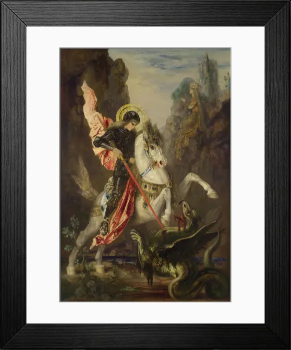 Framed Print : Saint George and the Dragon, 1889-1890. Artist: Moreau, Gustave (1826-1898) Framed Print : Saint George and the Dragon, 1889-1890. Artist: Moreau, Gustave (1826-1898)