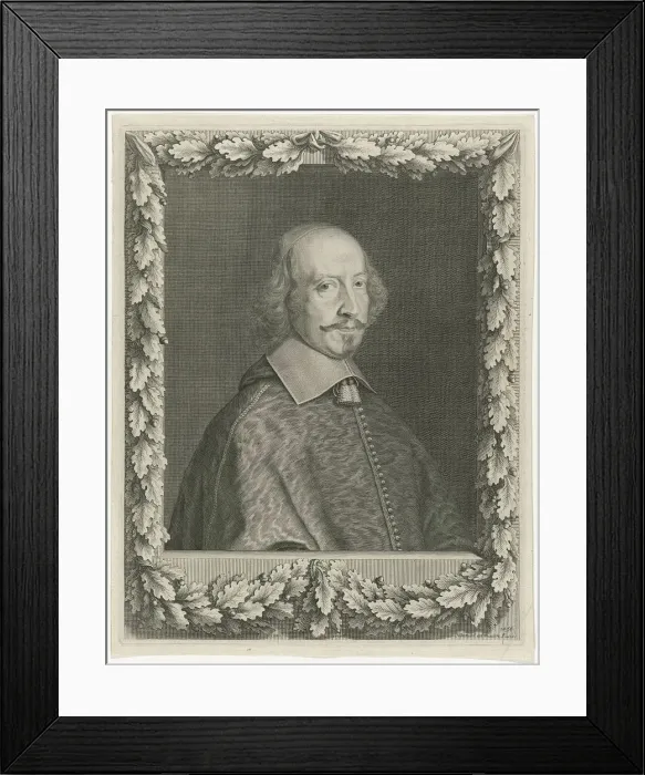 Framed Print : Portrait of Cardinal Mazarin, 1656. Artist: Nanteuil, Robert (1623-1678) Framed Print : Portrait of Cardinal Mazarin, 1656. Artist: Nanteuil, Robert (1623-1678)