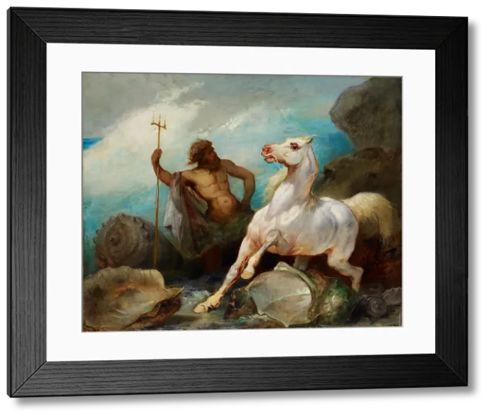 Framed Print : Neptune Creating the Horse, ca 1845. Artist: Odier, Edouard Alexandre (1800-1887) Framed Print : Neptune Creating the Horse, ca 1845. Artist: Odier, Edouard Alexandre (1800-1887)