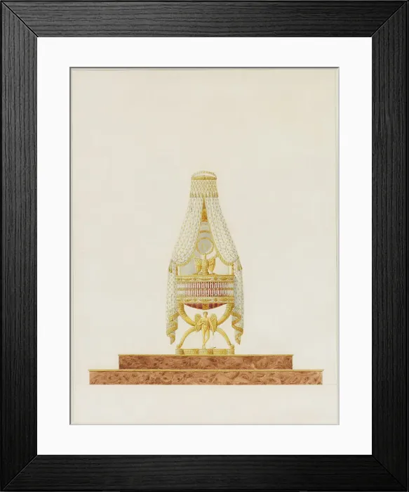 Framed Print : Design of the Bassinet for His Majesty the King of Rome, 1811. Artist: Percier, Charles (1764-1838) Framed Print : Design of the Bassinet for His Majesty the King of Rome, 1811. Artist: Percier, Charles (1764-1838)