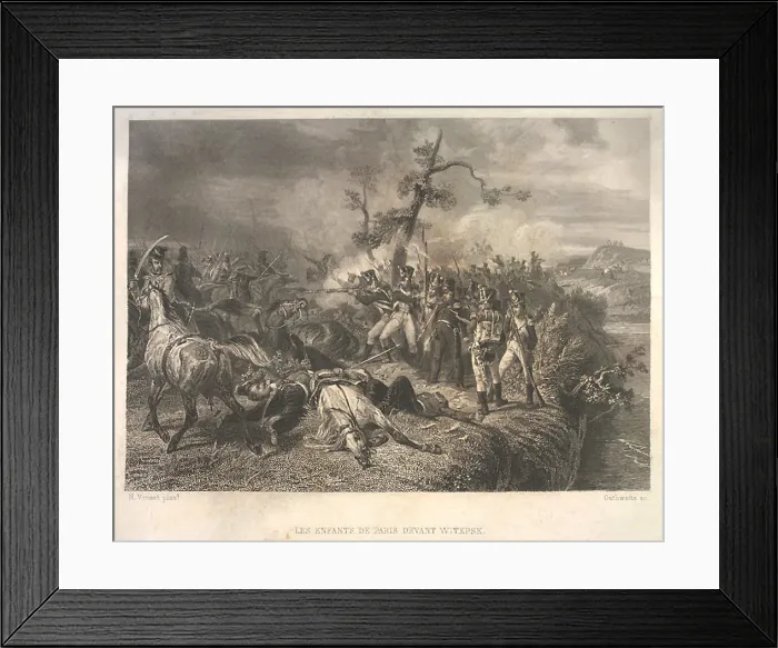 Framed Print : Battle between Russian troops and French cavalry near Ostrovno 25-26 July 1812. Artist: Outhwaite, Jean Jacques (1815-1877) Framed Print : Battle between Russian troops and French cavalry near Ostrovno 25-26 July 1812. Artist: Outhwaite, Jean Jacques (1815-1877)