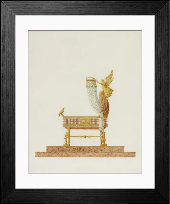 Framed Print : Design of the Bassinet for His Majesty the King of Rome, 1811. Artist: Percier, Charles (1764-1838) Framed Print : Design of the Bassinet for His Majesty the King of Rome, 1811. Artist: Percier, Charles (1764-1838)